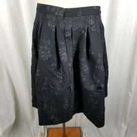 Elle Textured Floral Jacquard Pleated Short Twirl Skirt Womens 14 Aline Embossed