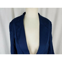 Vintage LL Bean Navy Blue Single Button Up Boyfriend Blazer Jacket Womens 4 USA