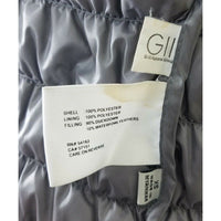 Kenneth Cole Quilted Down Puffer Parka Jacket Womens XS Silver Metallic Gray