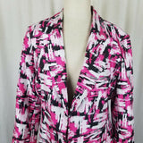 Jones New York Studio Separates Abstract Fuchsia Pink Jacket Blazer Womens 12