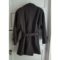 JNY Jones New York Double Breasted Belted Tie Wide Lapel Peacoat Coat Womens S M