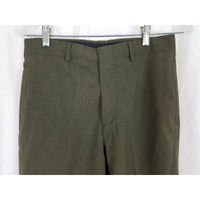 Poly Wool Tropical Trousers 2241 Green Military Army Pants Mens 29R Olive 1980s