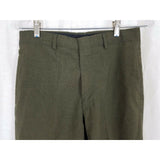 Poly Wool Tropical Trousers 2241 Green Military Army Pants Mens 29R Olive 1980s