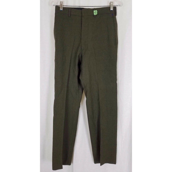 Vintage Wool Serge Class l Trousers 2234 Green Military Army Pants Mens size 29R