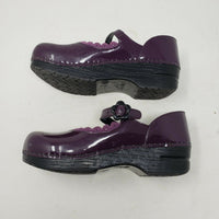 Dansko Purple Patent Leather Mary Janes Clogs Buckle Mules Girls Kids 33 11.5 12