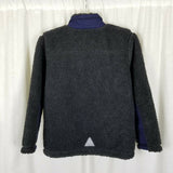 LL Bean Sherpa Shearling Berber Fleece Jacket Boys Kids M 10 12 Gray Deep Pile