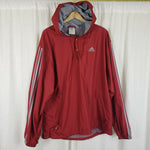 Vintage Y2K Adidas Hooded Snap Henley Rain Wind Jacket Mens L Nylon Mesh Lined