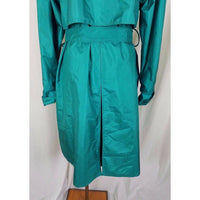 London Fog Towne Shiny Shimmer Belted Sash Long Trench Coat Womens 6P Cape Top