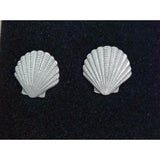 Sea Shell EARRINGS Pewter Made in the USA Beach Ocean Nautical Silver Metal