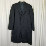 Roger Brooks Heritage Cheviot Herringbone Tweed Wool Peacoat Mens L Vintage Coat