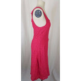 Bobeau Floral Lace Fit & Flare Summer Sun Tank Dress Womens L Stretch Hot Pink