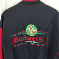 Vintage Budweiser Swingster Cotton Canvas Chambray Bomber Baseball Jacket Mens L