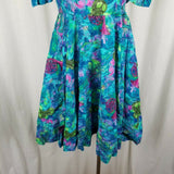 Vintage Handmade Square Dance Dress Ruffle Full Twirl Skirt Rockabilly Womens S