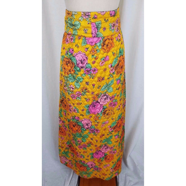 Vintage Lanz Originals Quilted Hippie Boho Maxi Skirt Womens S 60s Loud Festival