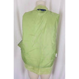 Catherine Stewart Quilted Lime Green Washable Suede Leather Zip Vest Womens XL