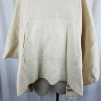 Banana Republic Hooded Wool Pullover Kangaroo Pocket Poncho Cape Womens M Ivory