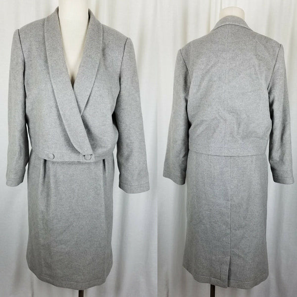 Kwon Suk Im Soft Cashmere Skirt Suit 2 Piece Outfit Set Blazer Jacket Womens S