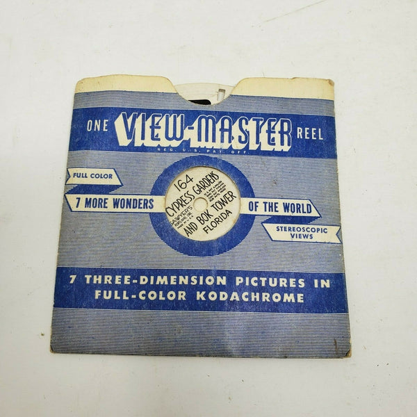 View-Master Vintage Sawyers Reel 164 Cypress Gardens Bok Tower Florida 3D Color