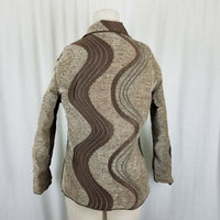 Winding River Reversible Woven Tapestry Jacket Blazer Womens S M Wavy Stripes