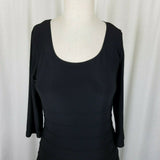 Evelyn & Arthur Nueva 3/4 Sleeve Ruffle Dress Little Black Women 6 Scoop Neck