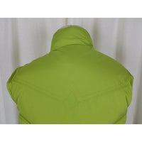 Gap Down Vest Womens S Snap Up Winter Quilted Puffer Knit Trim Chartreuse Lime