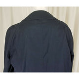 Vintage Koratron Double Breasted Deep Pile Fur Lined Trench Coat Mens M L Navy
