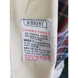 Vintage Brent Placket Front Lightweight Rain Trench Coat Mens M L Plaid Lining