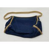 Etienne Aigner Denim Blue Jean Purse Crossbody Large Shoulder Bag Canvas Tan
