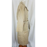 Vintage Eddie Bauer Canvas Long Safari Flannel Lined Trench Coat Womens S Khaki