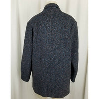 Vintage BBI Wool Black Double Breasted Peacoat Coat Womens 10 Speckled Tweed 80s