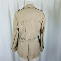 Yoana Baraschi Safari Field Military Style Jacket Blazer Womens sz 6 Tan Khaki