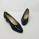 Etienne Aigner Ann Marie Black Leather Pumps Shoes Kitten Heels Low Womens 6.5M