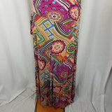 The Pyramid Collection Faux Wrap Psychedelic Jersey Knit Maxi Dress Womens XL