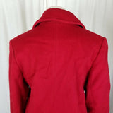 Talbots Double Breasted Red Winter Wool Military Short Peacoat Jacket Womens 2P
