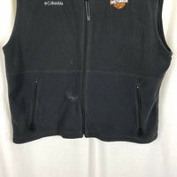 Columbia Harley Davidson Motorcycles Embroidered Fleece Vest Full Zip Up Mens XL