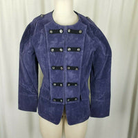 The Pyramid Collection Purple Velvet Gothic Steampunk Military Jacket Womens M