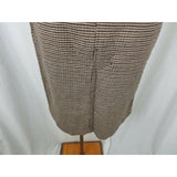 Vintage Lands End Houndstooth Checked Stretch Pencil Skirt Womens 8 Brown Black