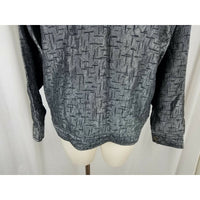 R.E.D. Wear Textured Crosshatch Full Button Up Jacket Womens S Slate Gray Red