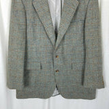 David Wood Southwick Wool Tweed Woven Multicolor Plaid Sport Coat Jacket Mens 47