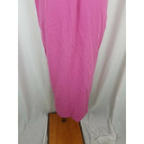 Vintage Teddi Petite Embroidered Crinkle Maxi Long Summer Dress Womens PL Pink