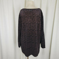 Elementz Stretch Jersey Knit Floral Metallic Top Shirt Tunic Blouse Womens 3X