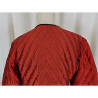 Shira Leah Chicago Quilted Mandarin Asian Inspired Changshan Jacket Womens L Red