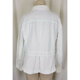 LL Bean Petites White Corduroy Button Up Fit & Flare Blazer Jacket Womens sz 16P