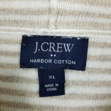 JCrew Harbor Cotton Merino Wool Sailor Striped Hooded Henley Sweater Mens XL Tan