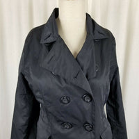 Eddy's Jackets Double Breasted Lightweight Cotton Nylon Jacket Peacoat Womens S