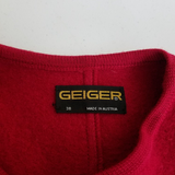 Geiger Austria Boiled Wool Metal Button Sweater Jacket Blazer Womens Green 38 8