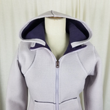 Eastern Mountain Sports Waffle Lined Hooded Wool Zip Windbreaker Jacket Womens S