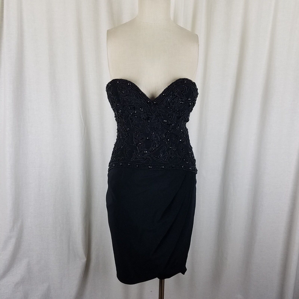 Frederick's of Hollywood Strapless Mini Cocktail Dress Womens 34B S Sexy Bodycon