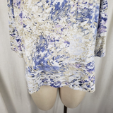 Chico's Abstract Print Scoop Neck Tunic Top Shirt Womens 3 XL Lagenlook Stretch