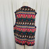 Vintage J.Jill Hand Embroidered Knit Sweater Vest Fair Isle Nordic Womens XL